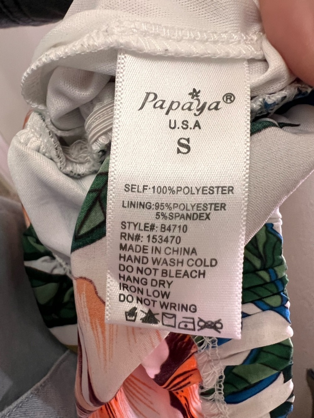 Papaya Tropical Floral Strapless Jumpsuit Wide Leg Resort Vacation Small - Picture 7 of 7